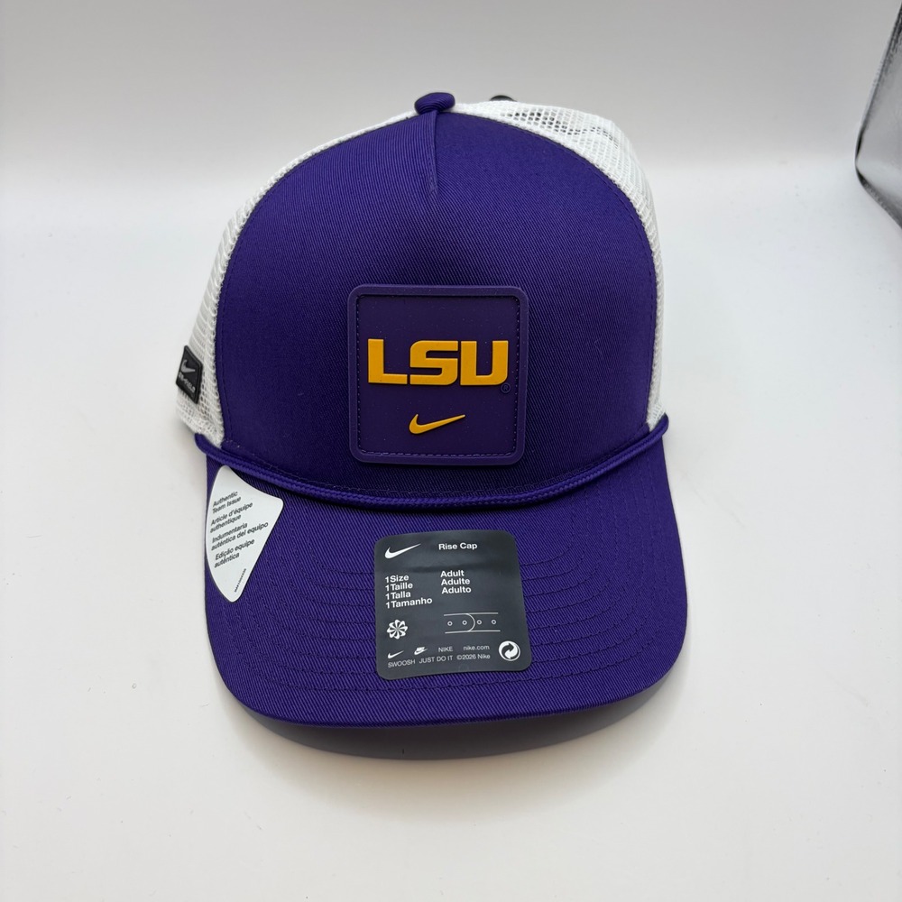 Nike LSU Tigers Rise Cap Purple White Trucker Snapback Hat NC97-086K-LSN-Z6W
